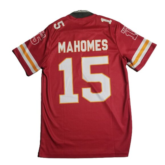 MAHOMES 15  - KANSAS CITY CHIEFS RED STITCHED FOOTBALL JERSEY w/Patches - Picture 14 of 16